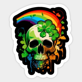 Rainbow skull Sticker